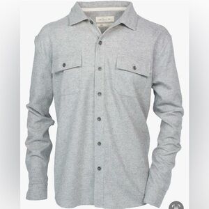 PURNELL wool blend herringbone double pocket button front shirt L